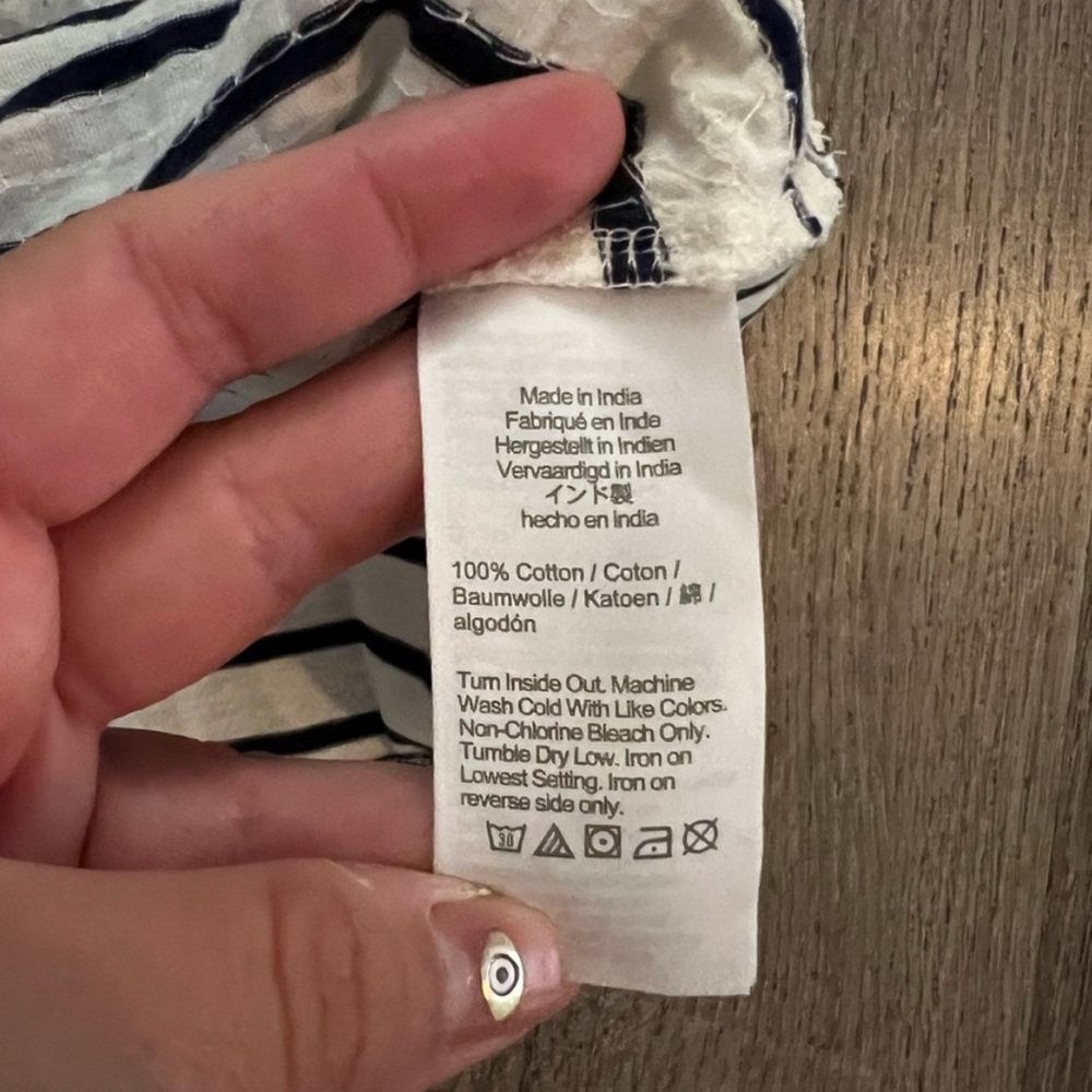 J. Crew White and Navy Striped Short Sleeve Tee - Picture 5 of 5